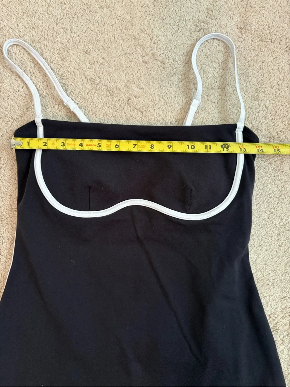 Alo Yoga Airbrush Streamlined Dress Black White Piping Women's Size M EUC